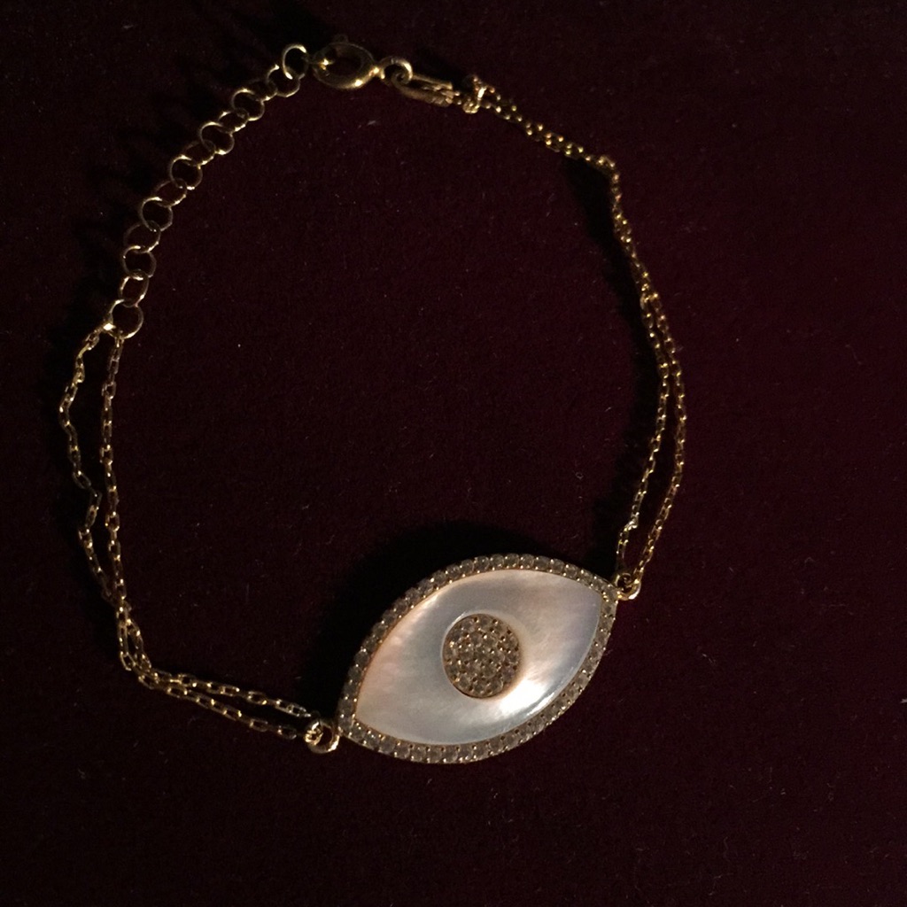 Designer Large Evil Eyemotherofpearlbracelet Sparkling Never Worn